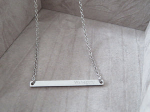 Waheguru Bar Necklace - Silver